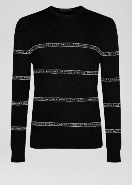 Pulovere Versace Versace Nastro Slim Fit Barbati | QZTBAVX-50